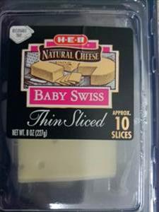 HEB Natural Cheese Thin Sliced Swiss