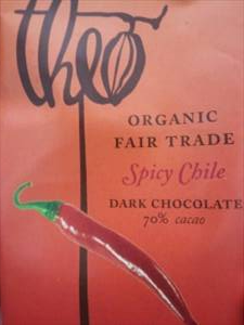 Theo Chocolate Organic Fair Trade Spicy Chile Dark Chocolate 70%