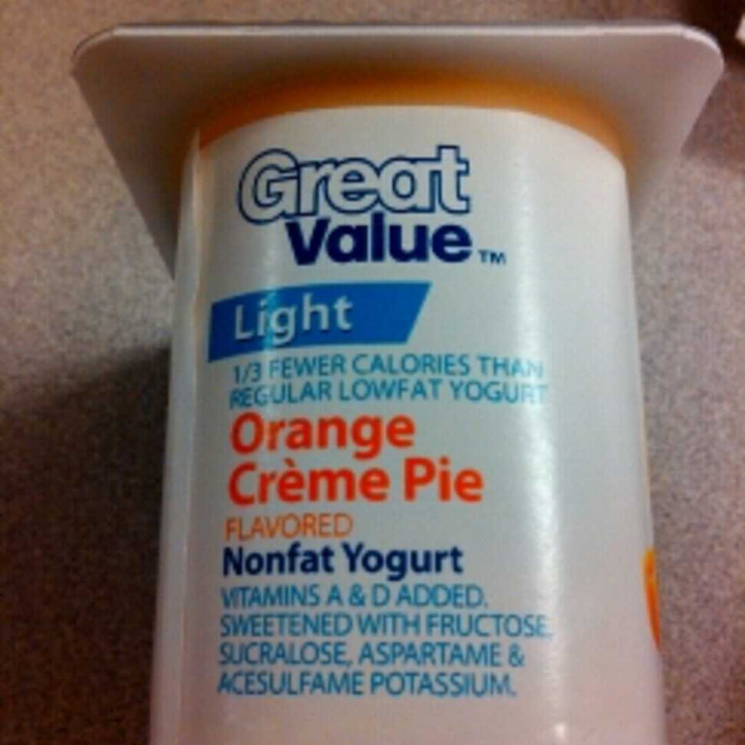 Great Value Light Nonfat Yogurt - Orange Creme Pie