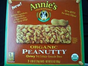 Annie's Homegrown Organic Chewy Yet Crispy Granola Bars - Peanutty