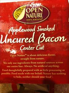 Open Nature Applewood Smoked Uncured Bacon Center Cut