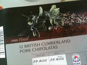 Tesco Finest British Cumberland Pork Chipolatas
