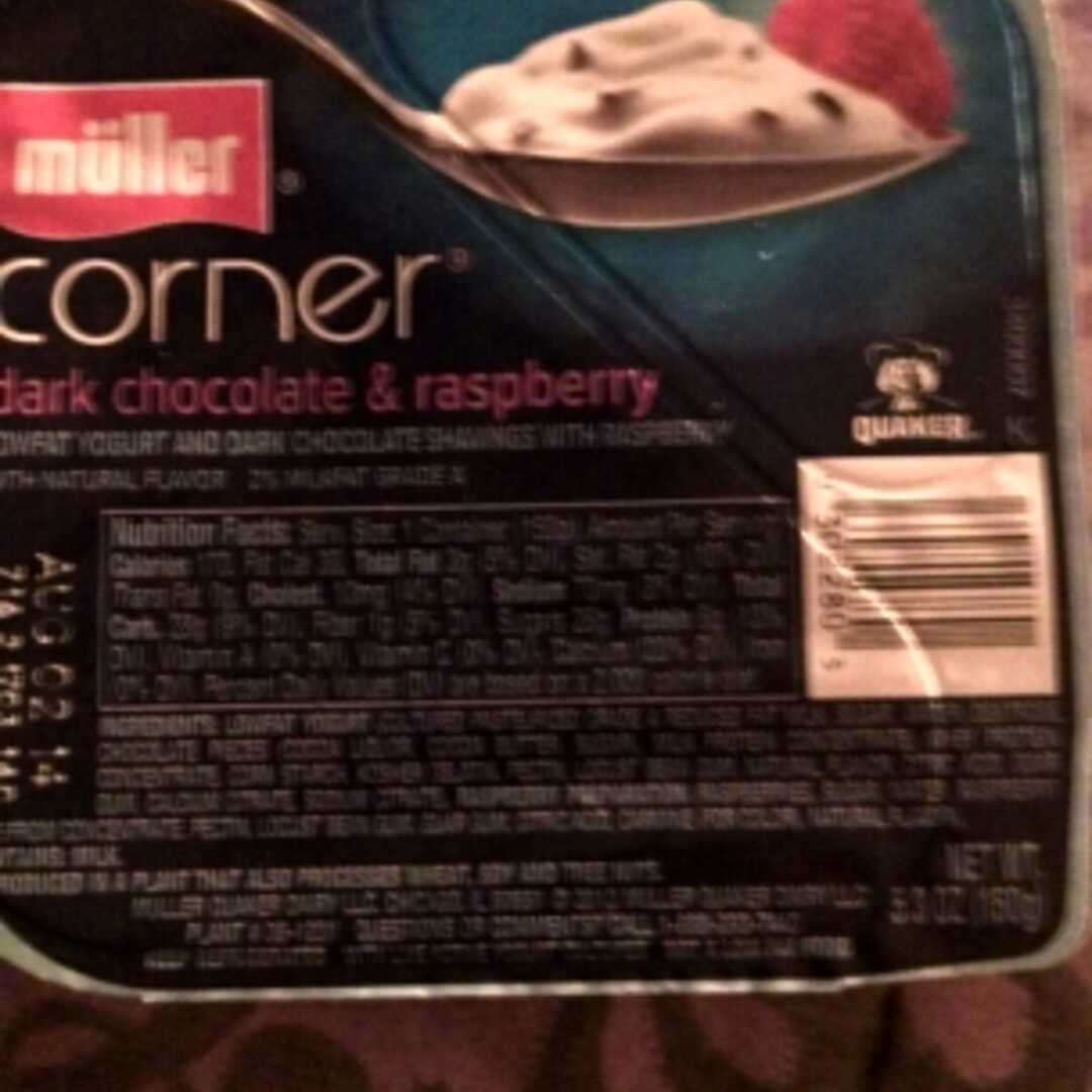 Muller Corner Lowfat & Dark Chocolate Shavings with Raspberry