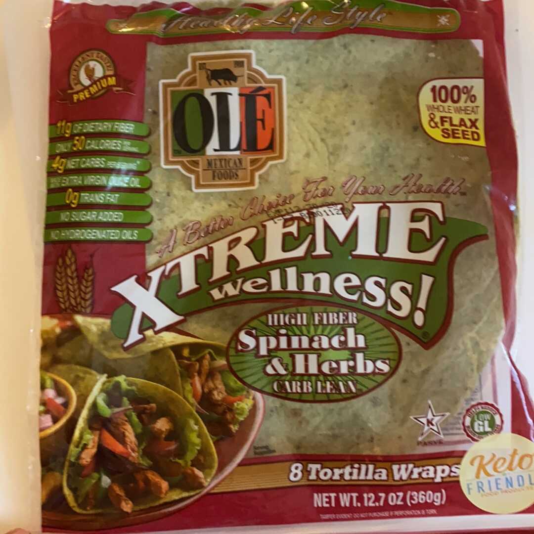 Ole Extreme Wellness Spinach & Herbs Tortilla Wraps