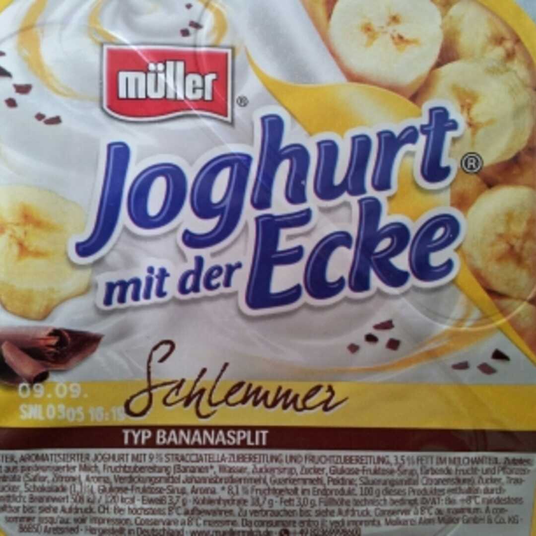 Müller Joghurt mit der Ecke Bananasplit