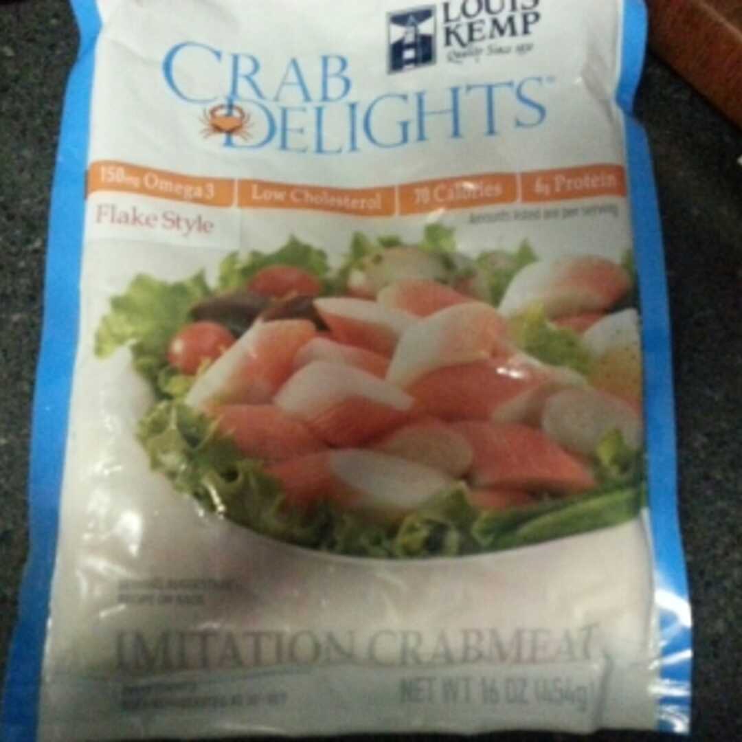 Louis Kemp Crab Delights® Flake (1 lb Pack)  Gluten free, 6g of protein  per serving, and now the best protein choice for the environment. Louis  Kemp Crab Delights® are a delicious