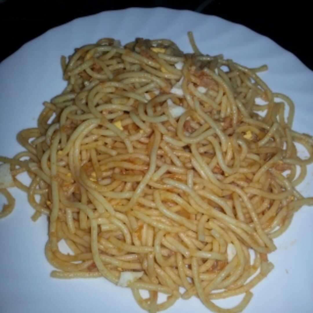 Espaguetis con Salsa de Tomate y Pollo o Pavo