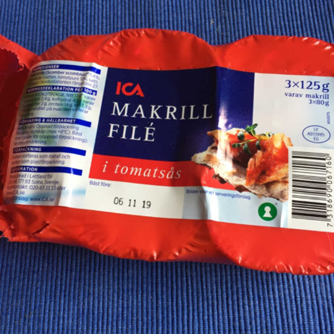 ICA Makrillfilé i Tomatsås