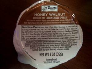 Panera Bread Reduced Fat Honey Walnut Cream Cheese Spread