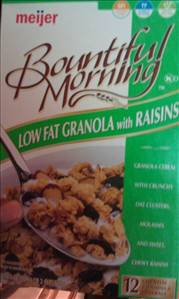 Meijer Bountiful Morning Low Fat Granola with Raisins