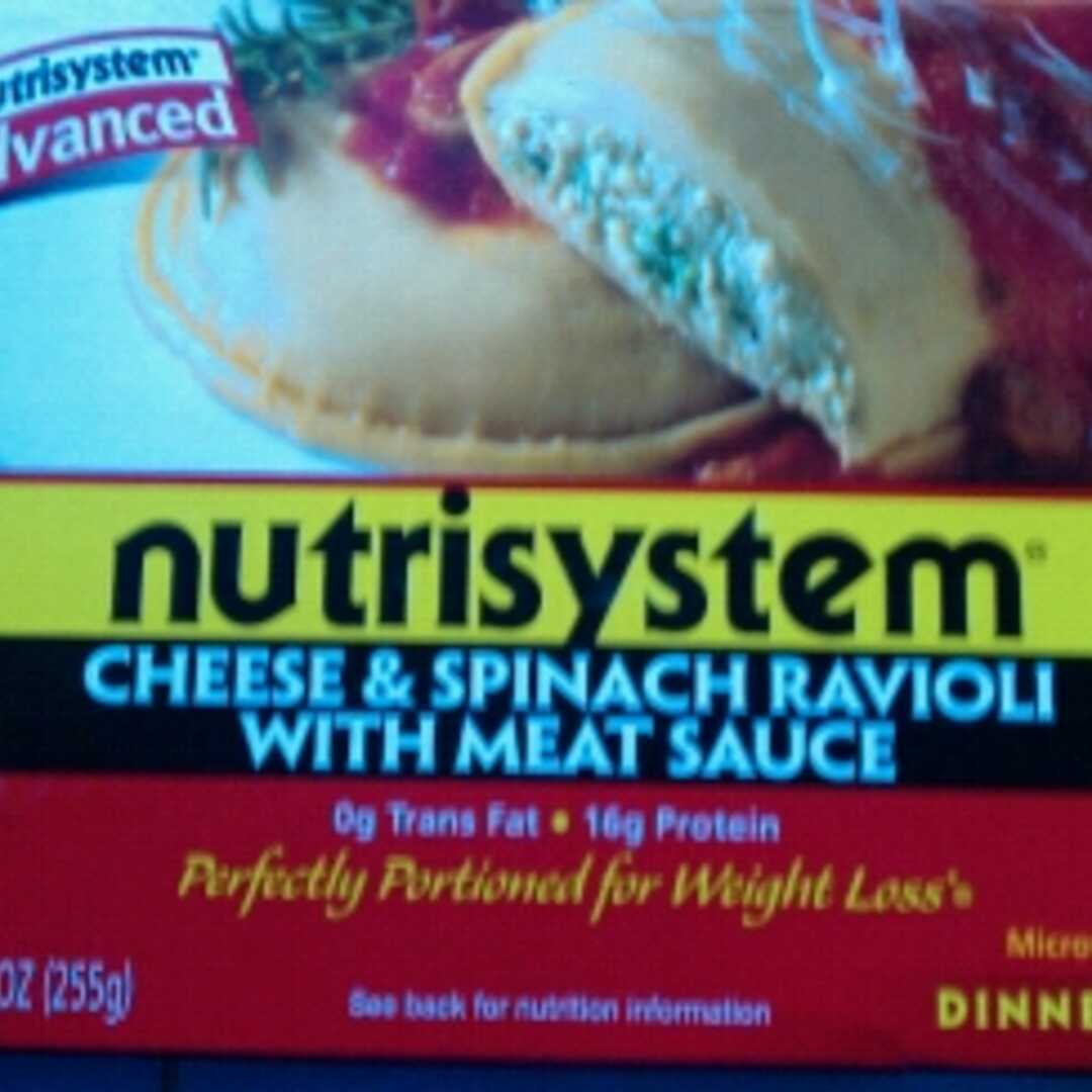 NutriSystem Cheese & Spinach Ravioli with Meat Sauce