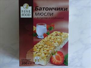 Fine Food Батончики Мюсли с Йогуртом и Клубникой