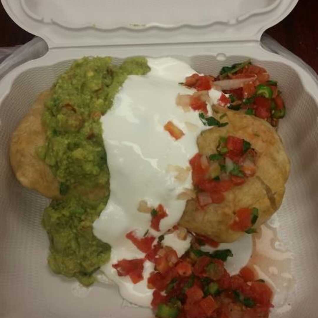 Chimichanga with Chicken, Sour Cream, Lettuce and Tomato