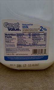 Great Value 2% Low Fat Milk