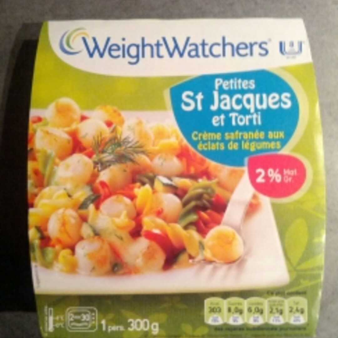 Weight Watchers St Jacques et torti à la crème safranée et éclats de  légumes 