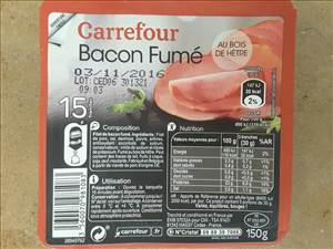 Carrefour Bacon Fumé au Bois de Hêtre