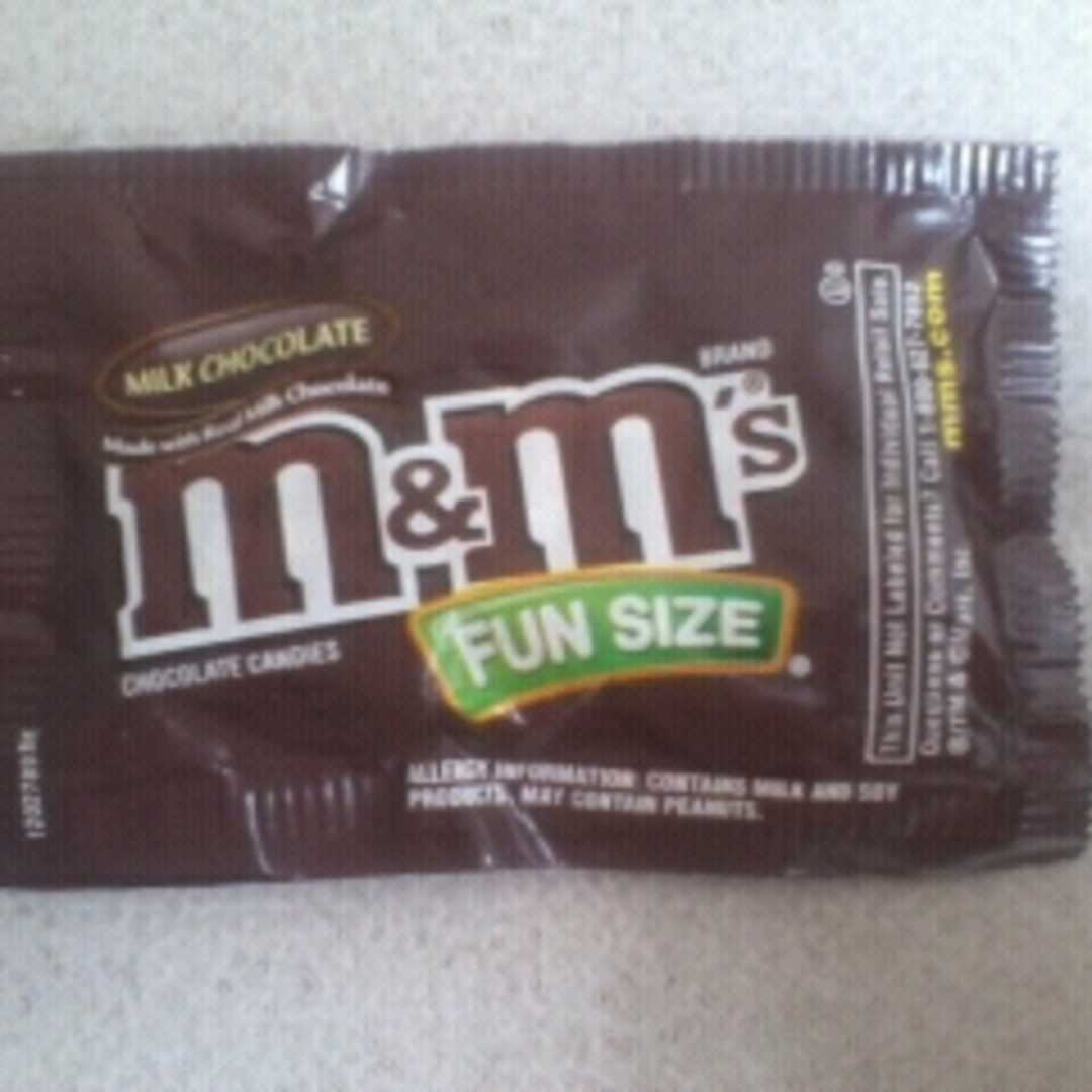 fun size peanut m&m nutrition label