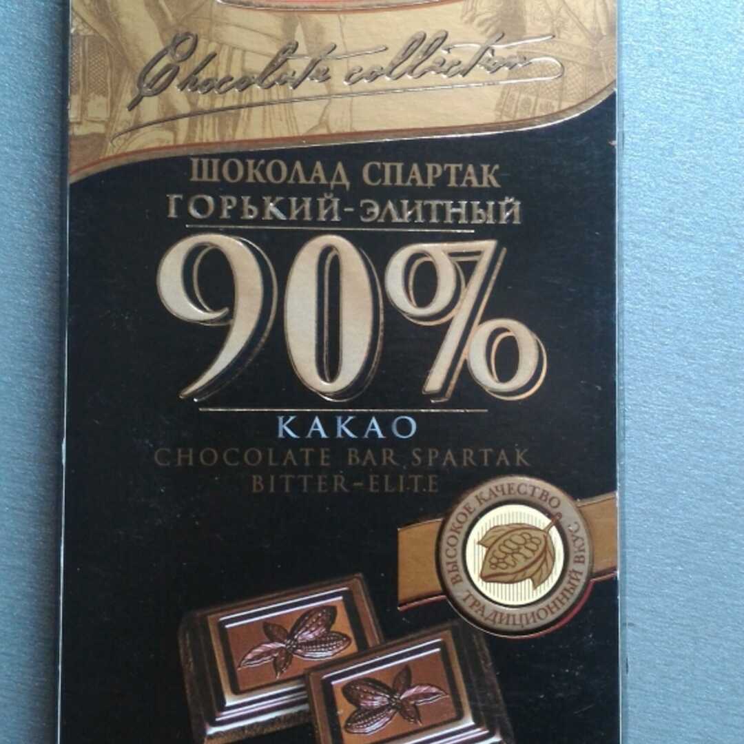 Спартак Шоколад Горький Элитный 90% Какао