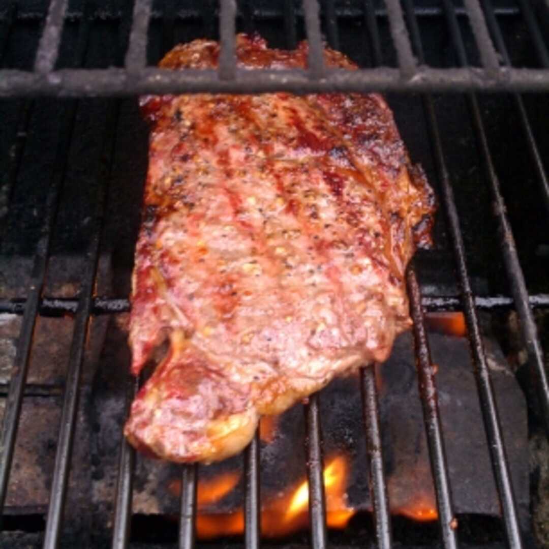 Beef T-Bone Steak (Trimmed to 0" Fat, Cooked, Broiled)