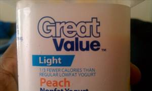 Great Value Light Nonfat Yogurt - Peach