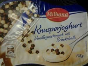 Milbona Knusperjoghurt Vanillegeschmack mit Schokoballs