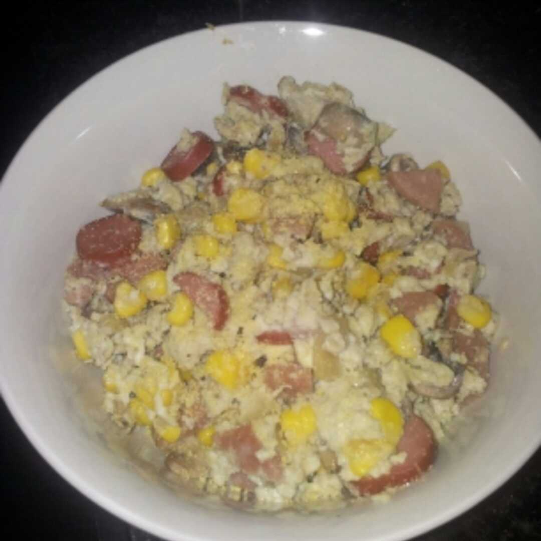 Egg Omelette or Scrambled Egg with Sausage and Cheese
