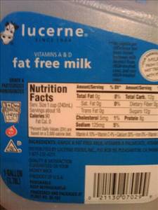 Lucerne Lactose Free Fat Free Milk