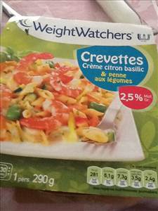 Weight Watchers Crevettes Creme Citron Basilic et Penne aux Legumes