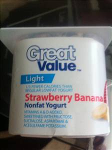 Great Value Light Fat Free Strawberry Banana Yogurt