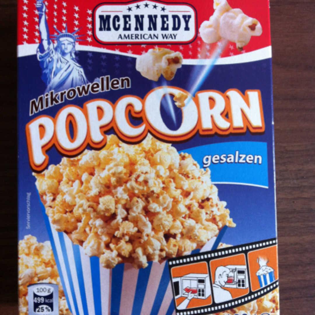 Popcorn Nährwertangaben in Salzig und McEnnedy Kalorien