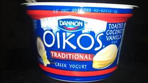Dannon Oikos Traditional Greek Yogurt - Toasted Coconut Vanilla