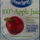Ocean Spray 100% Juice Apple (Container)