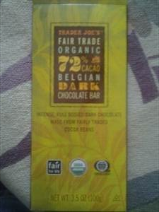 Trader Joe's Fair Trade Organic 72% Cacao Belgian Dark Chocolate Bar
