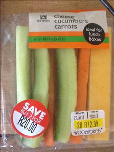 Woolworths Cheese, Cucumbers, Carrots Snack Pack