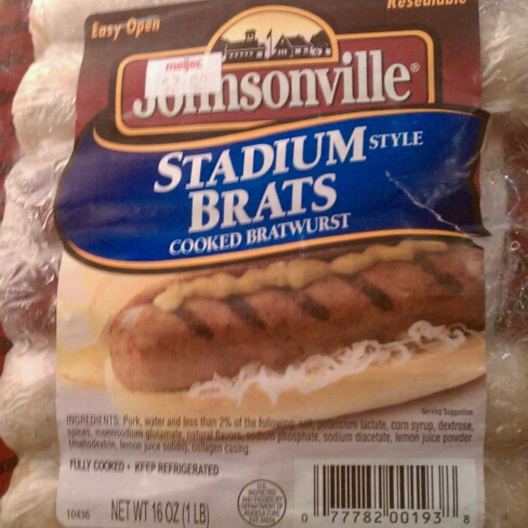 Johnsonville Stadium Style Brats Cooked Bratwurst