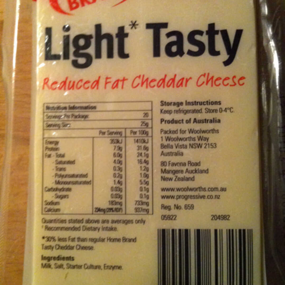 Woolworths Light Tasty Reduced Fat Cheddar Cheese