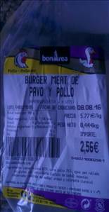 Bonarea Burguer Meat de Pavo y Pollo