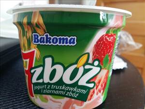 Bakoma 7 Zbóż Jogurt z Truskawkami i Ziarnami Zbóż