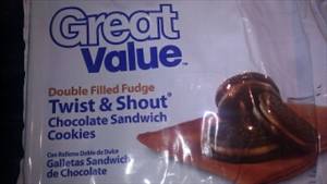Great Value Double Filled Fudge Twist & Shout Chocolate Sandwich Cookies