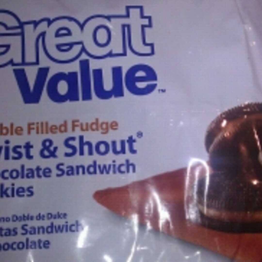 Great Value Double Filled Fudge Twist & Shout Chocolate Sandwich Cookies
