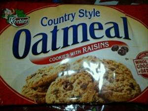 Keebler Country Style Oatmeal Cookies Baked with Raisins