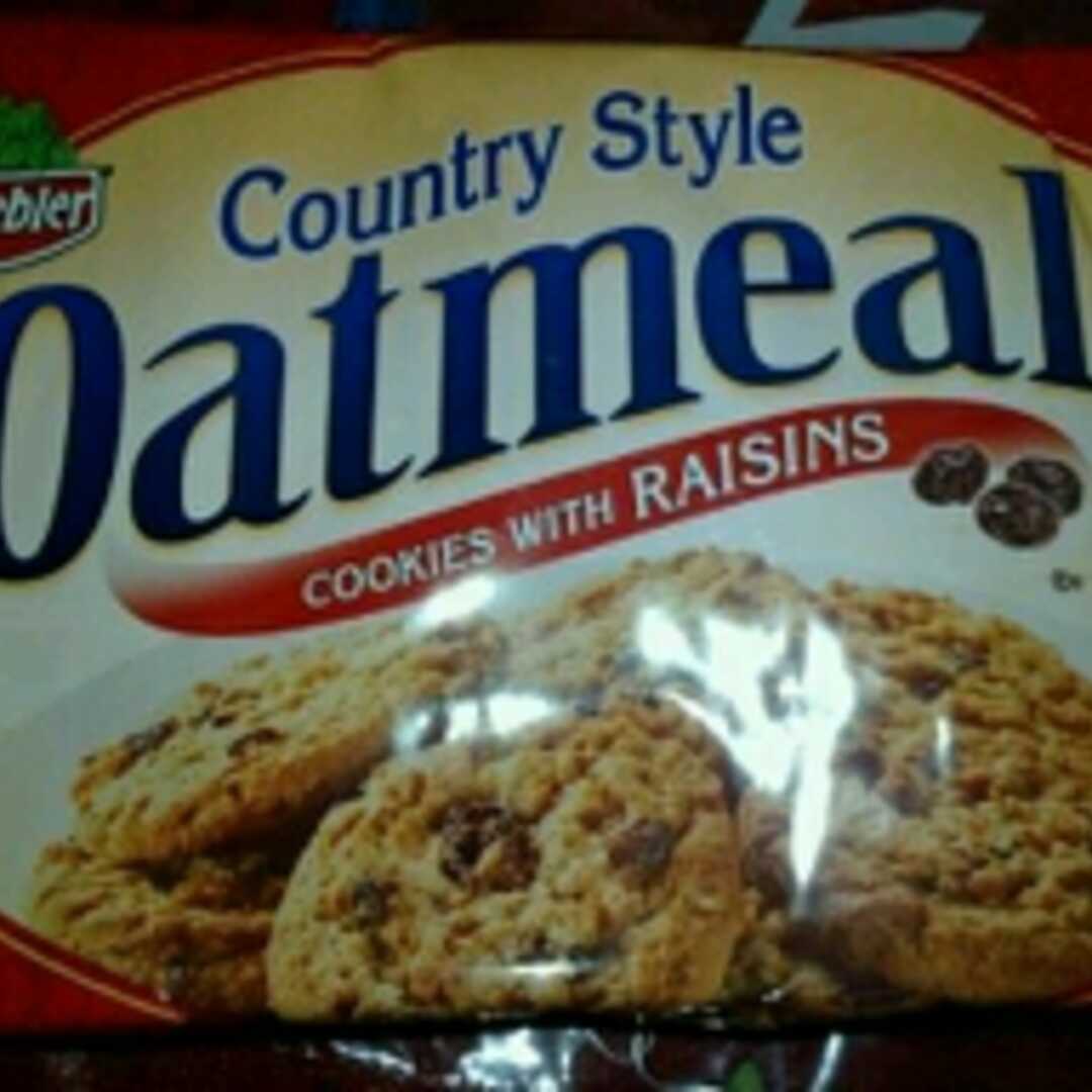 Keebler Country Style Oatmeal Cookies Baked with Raisins