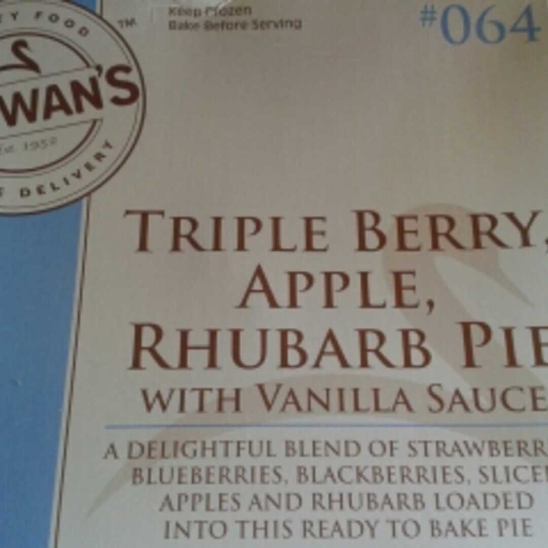 Schwan's Triple Berry, Apple, Rhubarb Pie with Vanilla Sauce