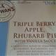 Schwan's Triple Berry, Apple, Rhubarb Pie with Vanilla Sauce