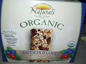 New England Naturals Organic Antioxidant Chewy Granola Bars with Berries, Cinnamon and Vanilla