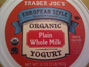 Trader Joe's European Style Organic Plain Whole Milk Yogurt