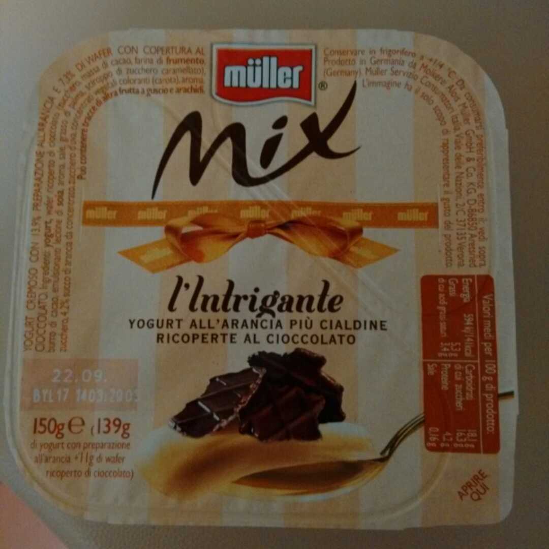 Muller Mix L'intrigante - Yogurt all'arancia Più Cialdine Ricoperte al Cioccolato