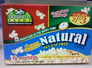Deerfield Farms 94% Fat Free Natural Popcorn