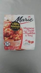 Marie Macaroni Sauce Tomate et Boulettes de Viande