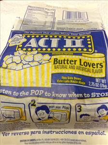 Act II Butter Lover's Microwave Popcorn